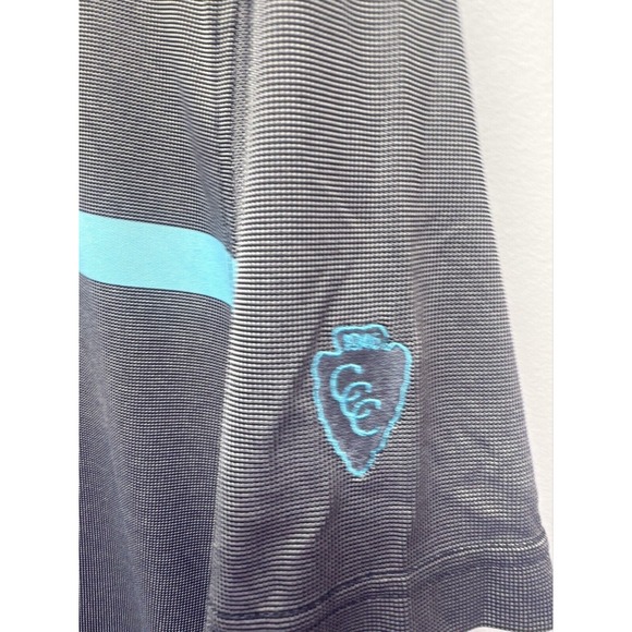 FJ FootJoy Polo Golf Shirt Short Sleeves‎ Dark Gray Turquoise Men's L #42 - Picture 4 of 7
